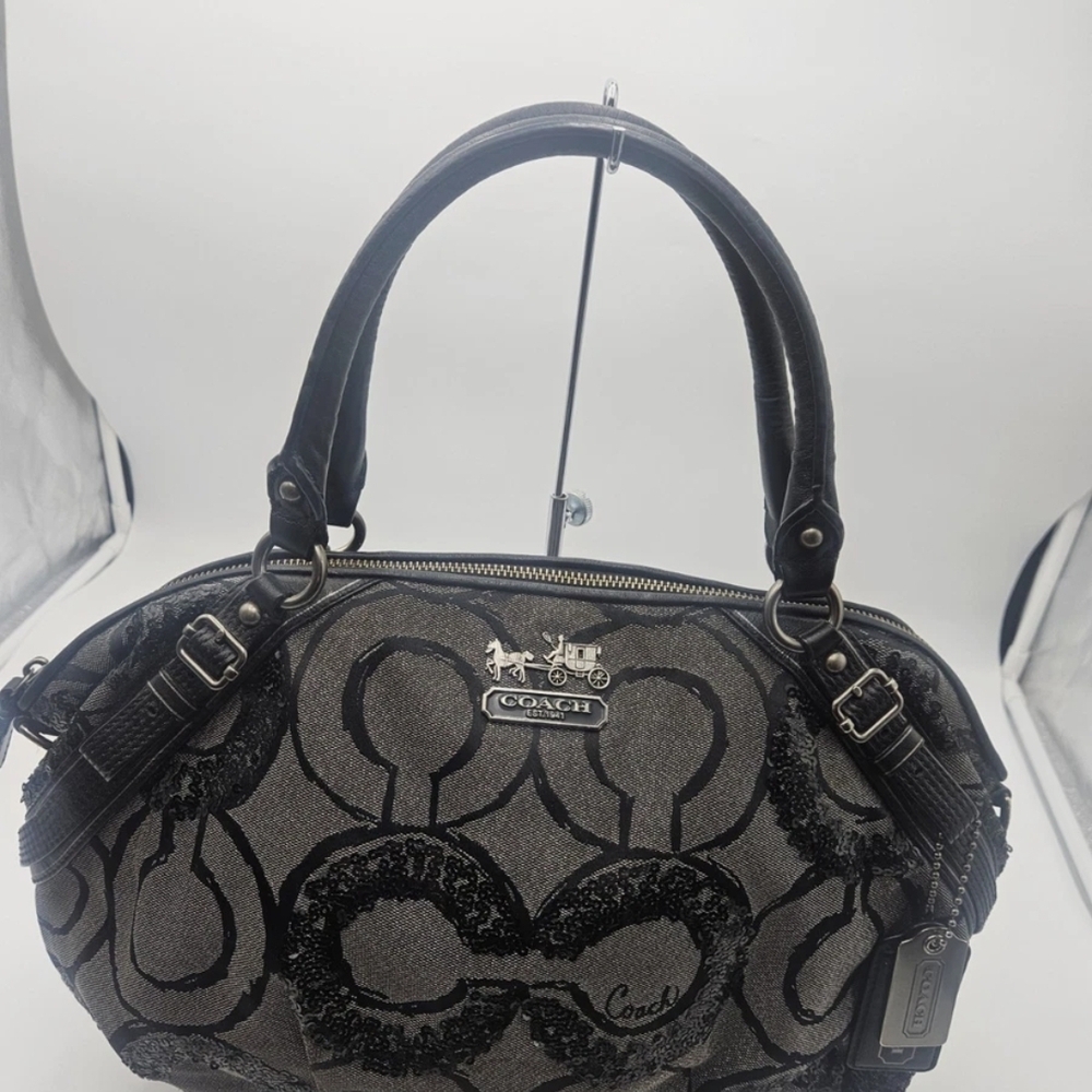 NWOT Coach Madison Sophia Sequin Op Art Satchel - Picture 2 of 14